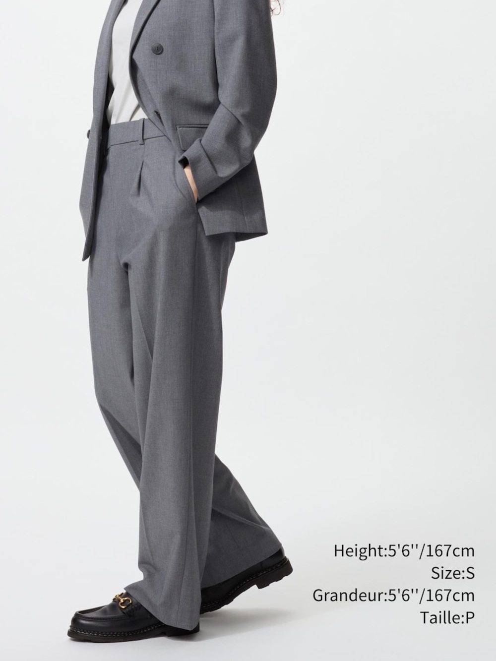 UNIQLO Women's Pleated Wide Pants /Trousers in Gray Size Medium